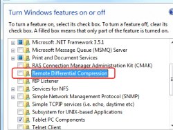 How to disable remote differential compression in Windows Vista